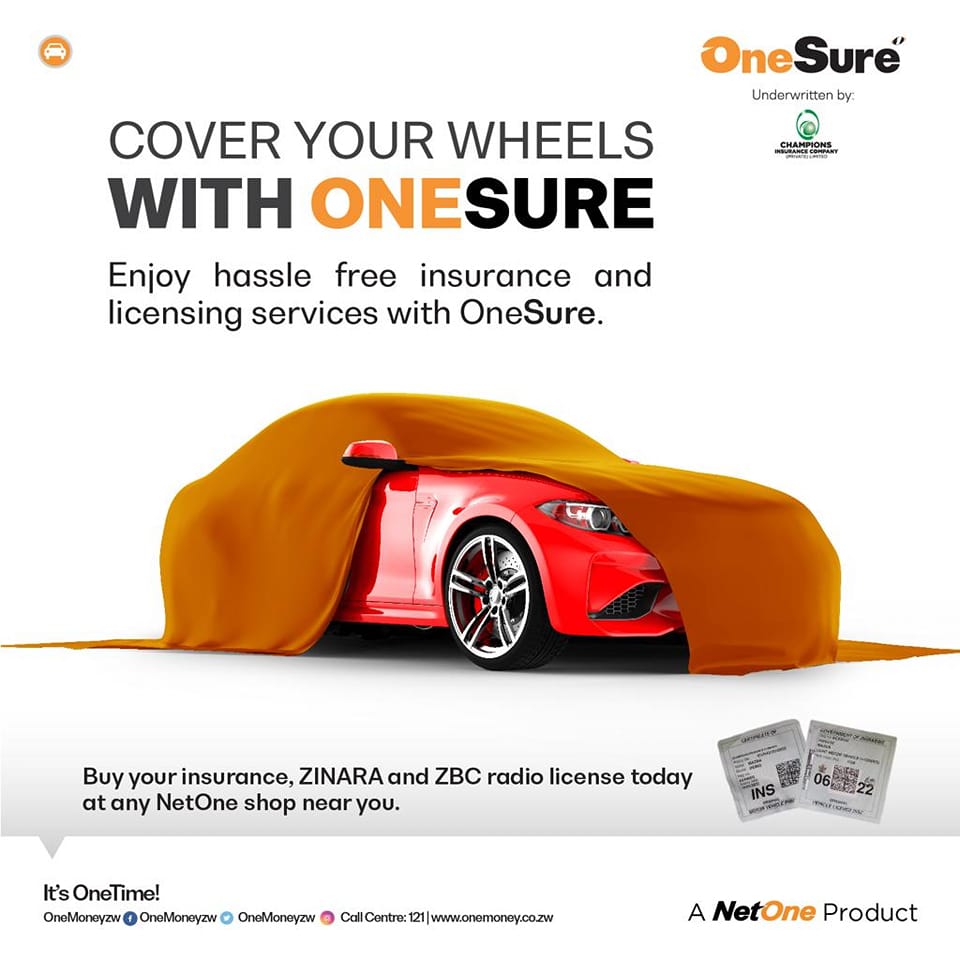 NetOneCellular's tweet photo. "It's renewal time! Secure your insurance and ZINARA license at any nearby NetOne shop. OneSure offers affordable premiums. 

#MunhuWeseKuNetOne #OneSure https://t.co/Zxpo1lQj9b