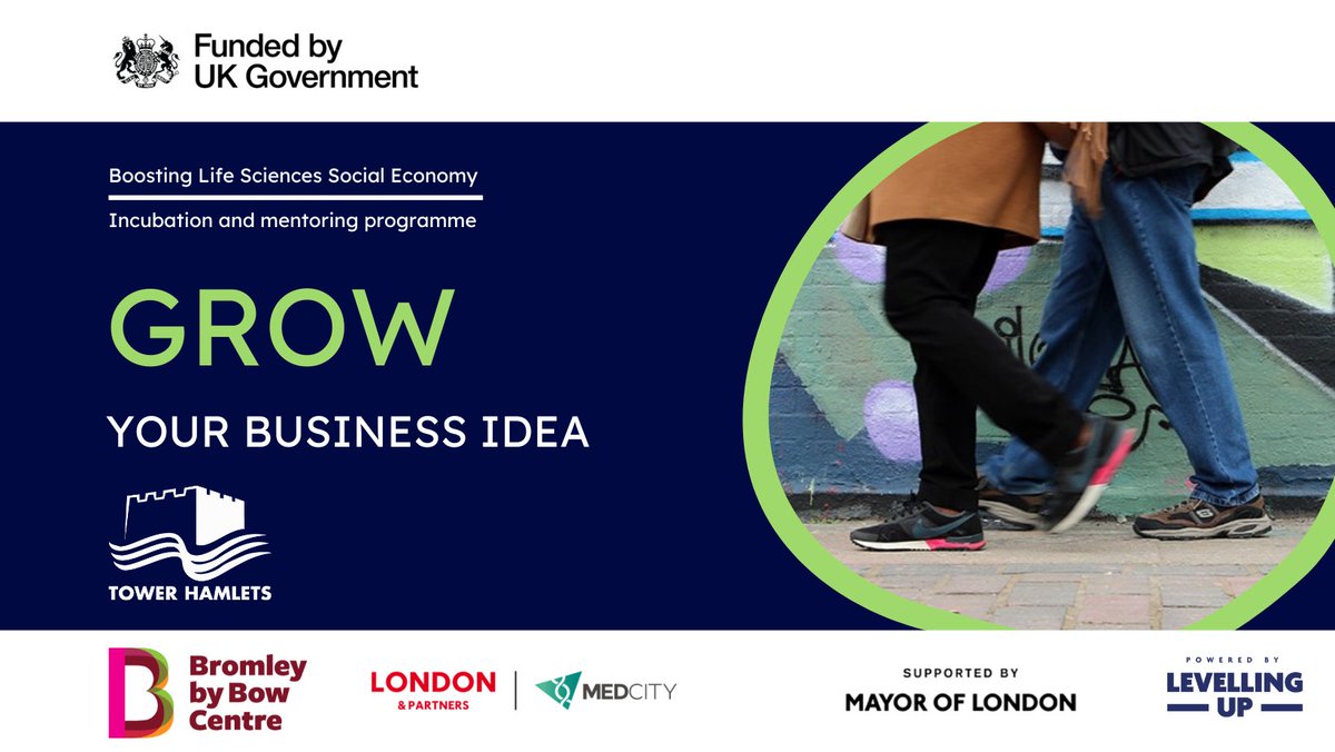 🚀 We’re looking for social entrepreneurs in Tower Hamlets 🚀 Do you have a business idea that can improve public health in London? Join our programme & get: ✅ Mentoring ✅ 1:1 support ✅ Networking opportunities ✅ Group workshops Apply ⬇ ow.ly/pXxH50Qqh3l #UKSPF