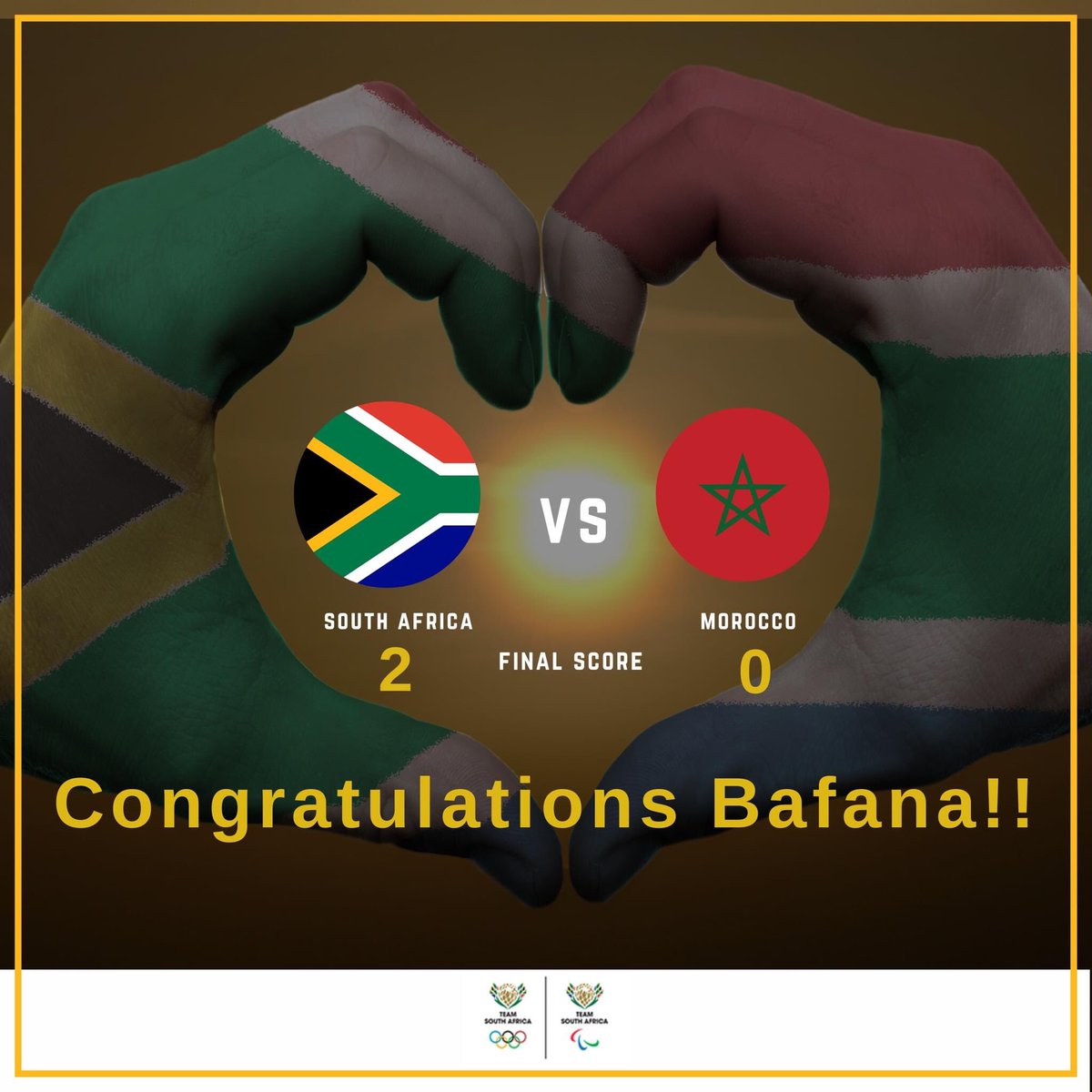 A huge congratulations to our national team @BafanaBafana on their recent win at the #AFCON putting them through to the quarterfinals! We are so proud!!! Wololo🥳