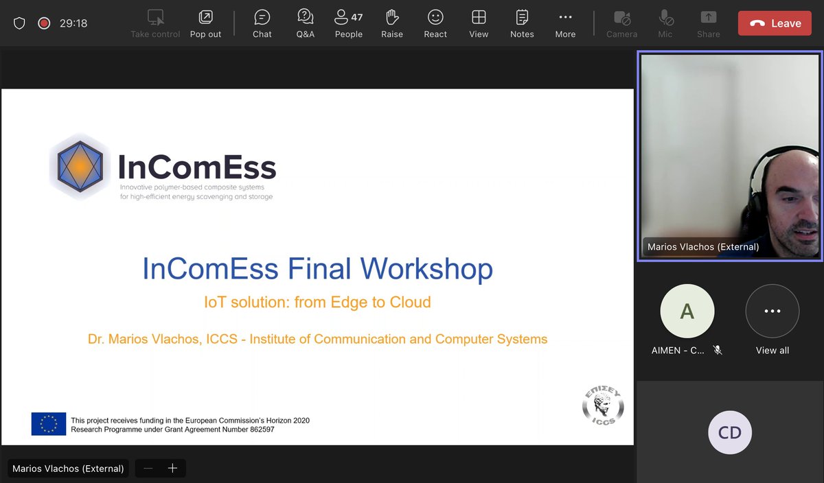 The big day has arrived - and we are now live 🔴 !

InComEss Final Workshop is in progress!