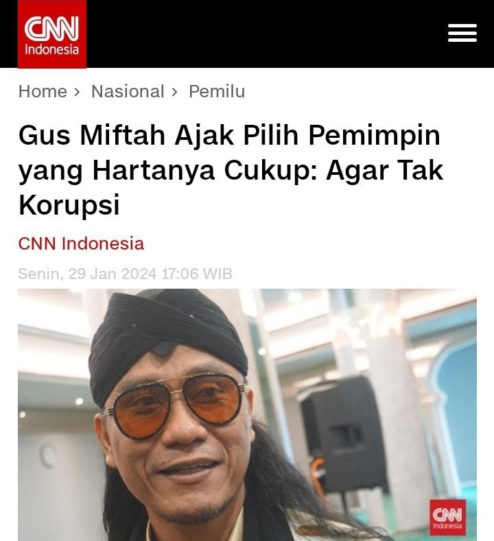 Justru yang banyak korupsi itu ORANG KAYA Gus....🤣🤣🤣