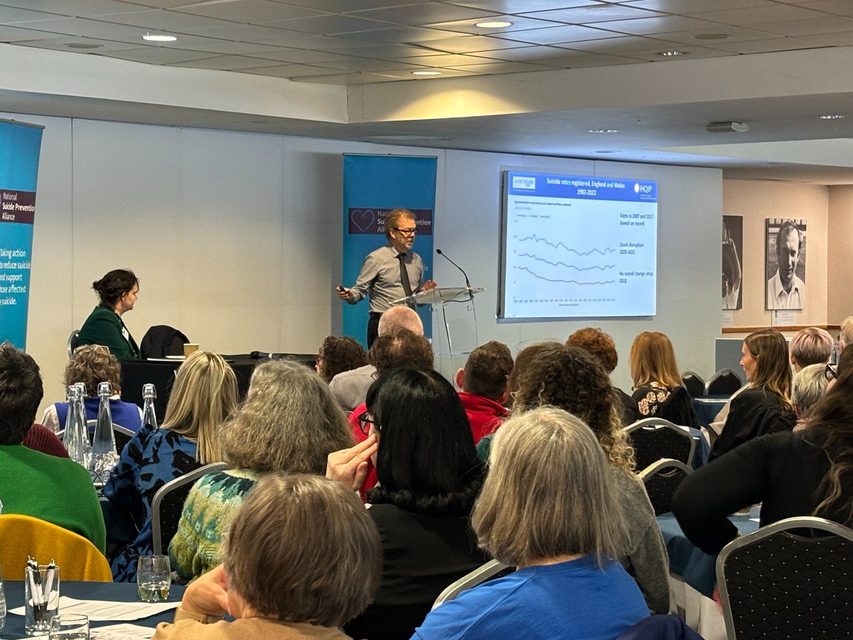Professor Sir Louis Appleby @ProfAppleby kicks off #NSPAConf 2024 sharing his presentation on the  national suicide prevention priorities.