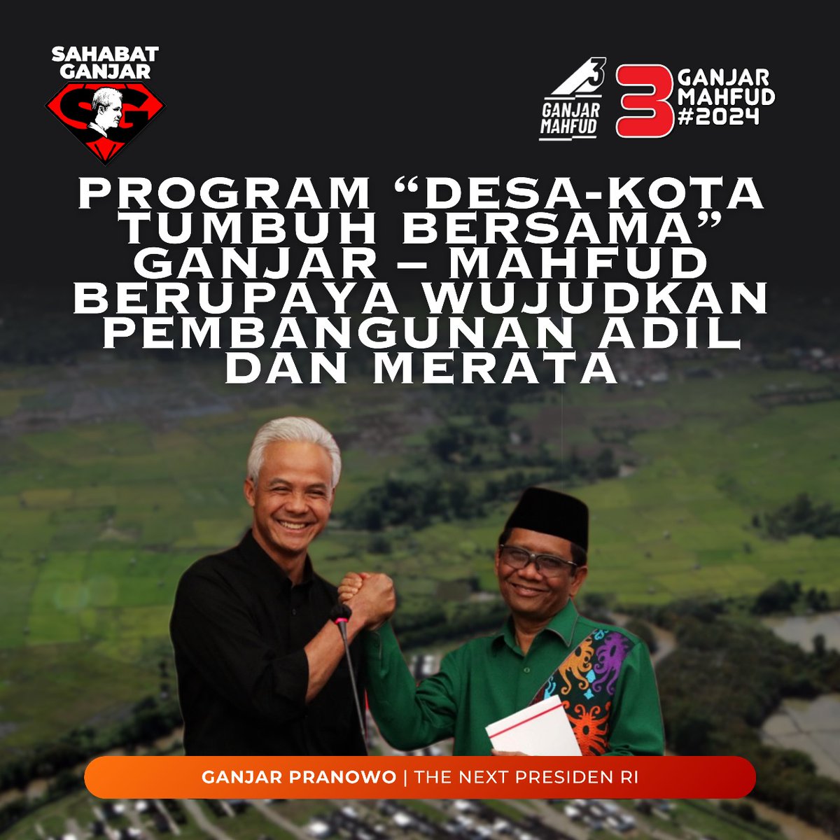 Mayoritas masyarakat yakin Ganjar-Mahfud mampu ciptakan keadilan dan mengembalikan supremasi hukum di Indonesia.
.
.
#GanjarCiptakanKeadilan