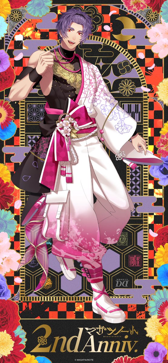 MAGATSUNOTE's tweet photo. ┏━^━━━━━━━━^━┓
┃   #マガツノート2周年     ┃
┃  個人キービジュアル紹介 ┃
┗━━━━━━━━━━━┛

本日は【ホリーホック】の家康・忠勝・直政をご紹介🪷
壁紙等にも是非ご使用くださ���😈

2周年特設サイトはこちら🏵
https://t.co/7MZZZJ0fRg

#マガツノート https://t.co/JWLjAOgfjz