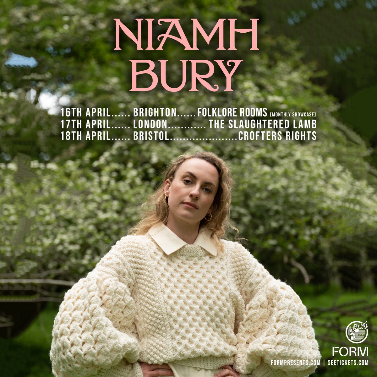 We’re very excited to welcome one of the most exciting new voices in the Irish folk scene @Niamh_Bury to Bristol and London in April! 🔥 🎟️ Tickets on-sale Friday 10am