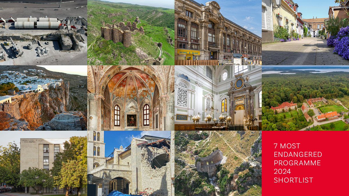 🗞️ Yesterday @europanostra published its #7MostEndangered 2024 shortlist, w/@EIBInstitute & the support of @europe_creative. Over the past decade, 7ME has identified 56 endangered sites across 31 European countries. Check out the 11 shortlisted sites🏛️🌿👇 europanostra.org/europa-nostra-…