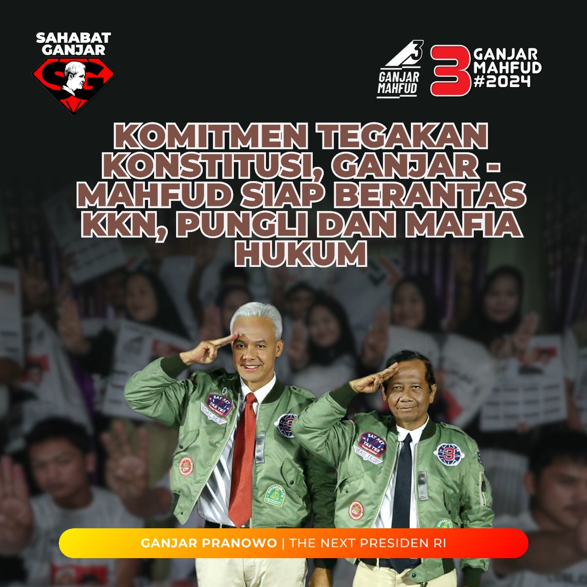 Mayoritas masyarakat yakin Ganjar-Mahfud mampu ciptakan keadilan dan mengembalikan supremasi hukum di Indonesia.
.
.
#GanjarCiptakanKeadilan