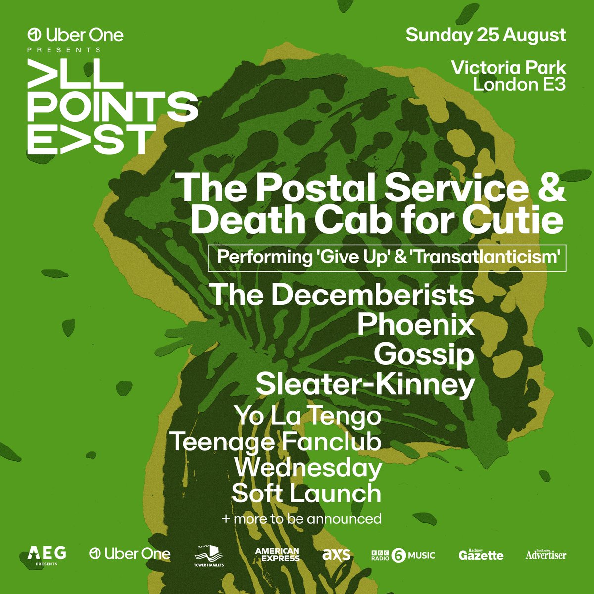 On Sunday 25 August this year we'll be playing @allpointseastuk festival in Victoria Park, London. Very pleased to be part of this great lineup! Tickets on sale now: allpointseastfestival.com/events/the-pos…