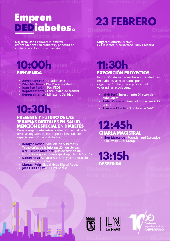 canaldiabetes's tweet photo. En #EmprendeDiabetes participarán @LaNaveMadrid @ZubiGroup @ikermarcaide @ACIS_sergas @DiabetesMadrid @FEDE_Diabetes @webDM1 @insulcloud @RocheDiabetes y una decena de emprendedores. Próximo 23F #diabetesp Más info y programa en https://t.co/dmKCSCR0xq https://t.co/zpupZj3kBz
