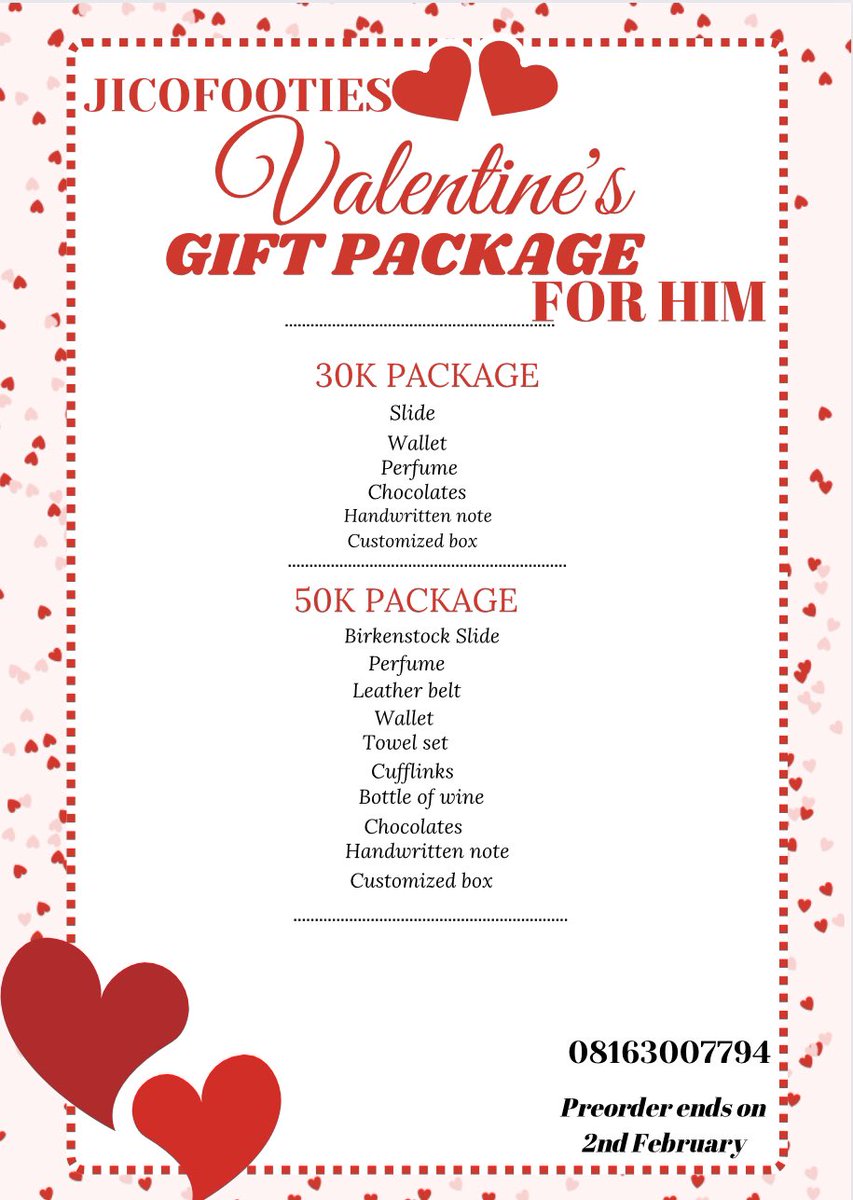 JicoFooties's tweet photo. We are in that season again 🤭and you don’t need to break the bank to make your partner feel loved 🥰 

You can curate your box to fit your budget. Preorders ends on 2nd February
.
#Akwaibomtwitter #Valentine #Budget2024 #jicofooties #uyoshoemaker #handmadefootwearsinuyo https://t.co/ekYaaCUd1i
