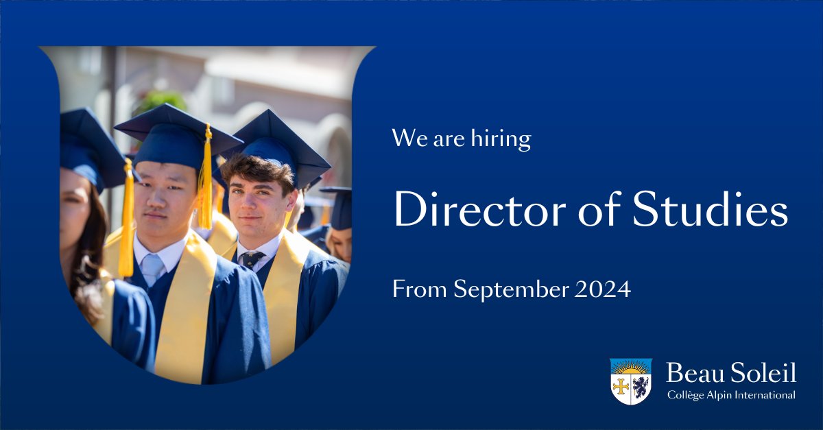 Are you a visionary education leader with a flair for innovation? Join us at Collège Alpin Beau Soleil, an institution committed to redefining the educational landscape. We are seeking an exceptional #DirectorofStudies.

👉beausoleil.ch/en/article/202…

#cabslife #hiring #schooljobs