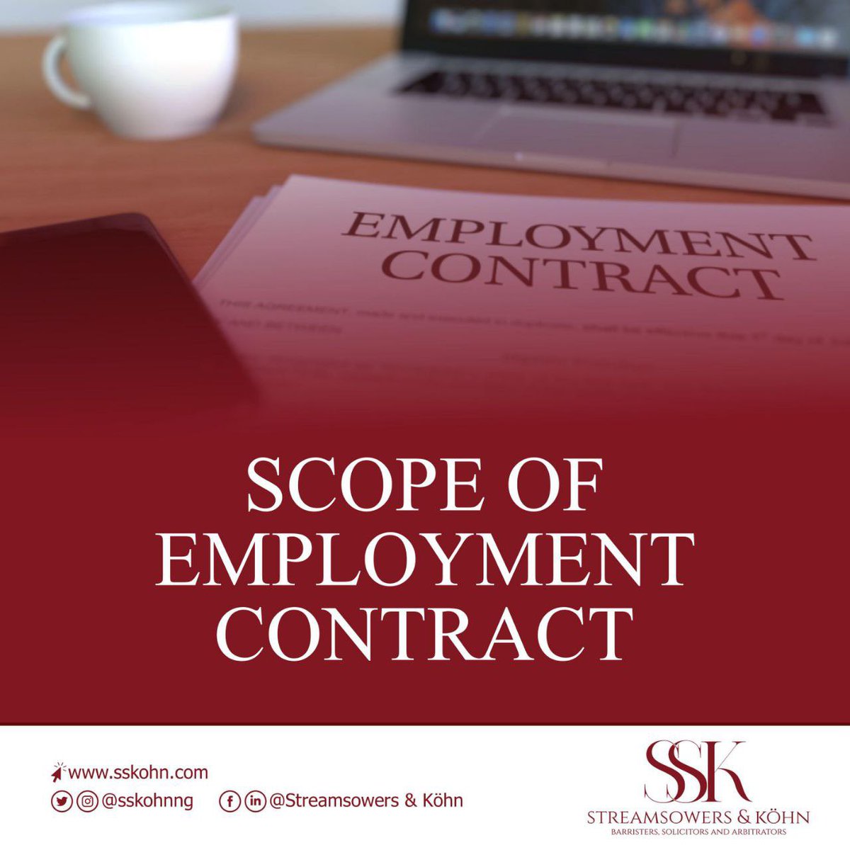 SSKohnNG's tweet image. Scope of Employment Contract

Swipe &amp;lt;&amp;lt;&amp;lt; for more details.

For more information, you may contact us by email at info@sskohn.com

#EmploymentContract #LabourLaw #WeAreSSK