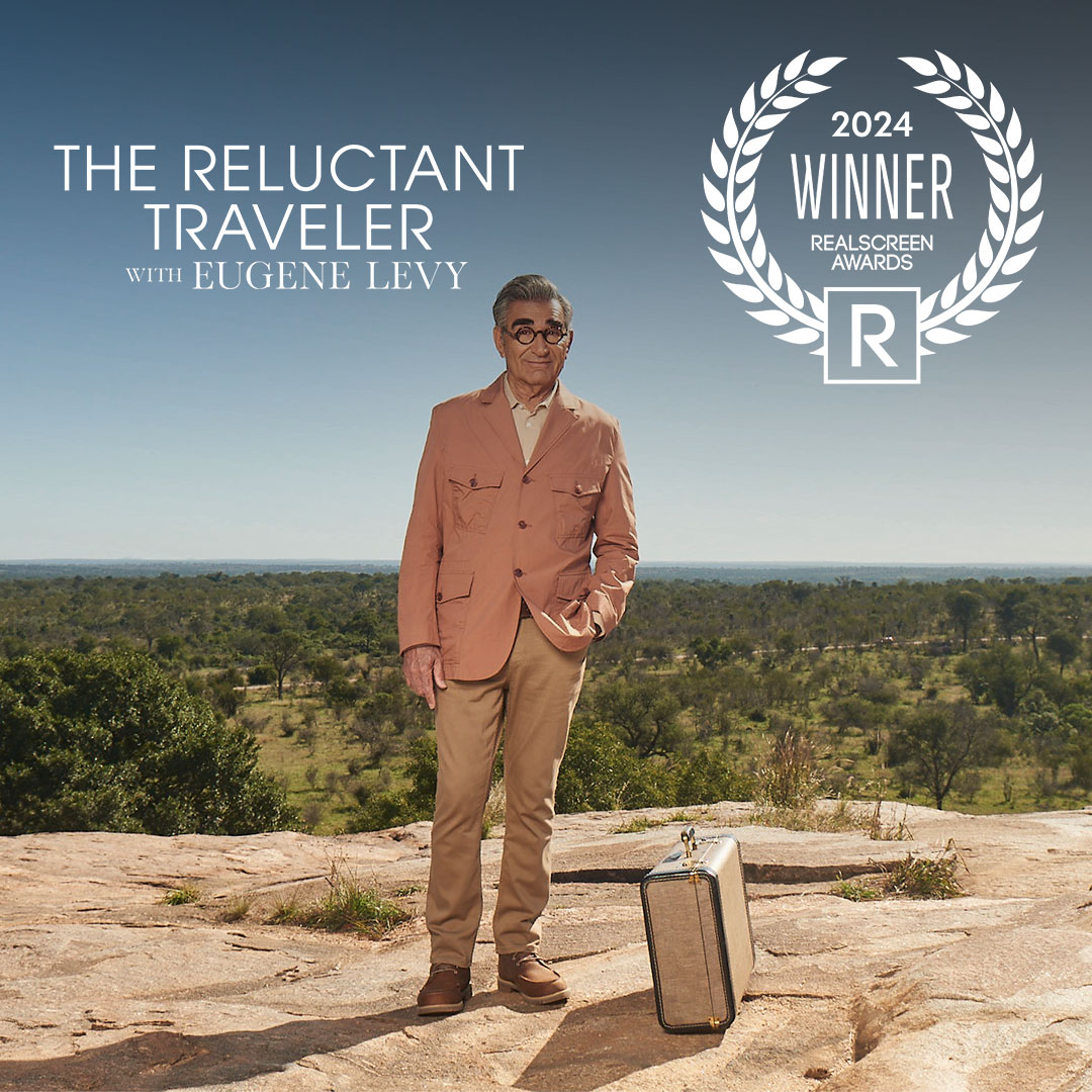 We are thrilled and proud of our talented team: The Reluctant Traveler with Eugene Levy won the Realscreen Award for TRAVEL & EXPLORATION last night. #RealscreenAwards24 @AppleTV