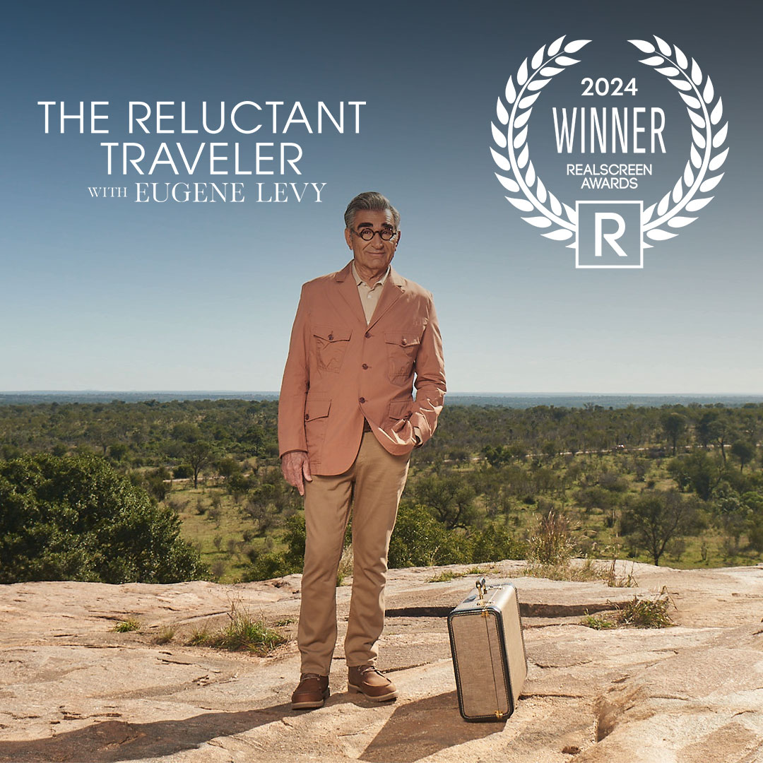twofourtweets's tweet photo. We are thrilled and proud of our talented team: The Reluctant Traveler with Eugene Levy won the Realscreen Award for TRAVEL & EXPLORATION last night. #RealscreenAwards24 @AppleTV https://t.co/ICsGNPGS5Q