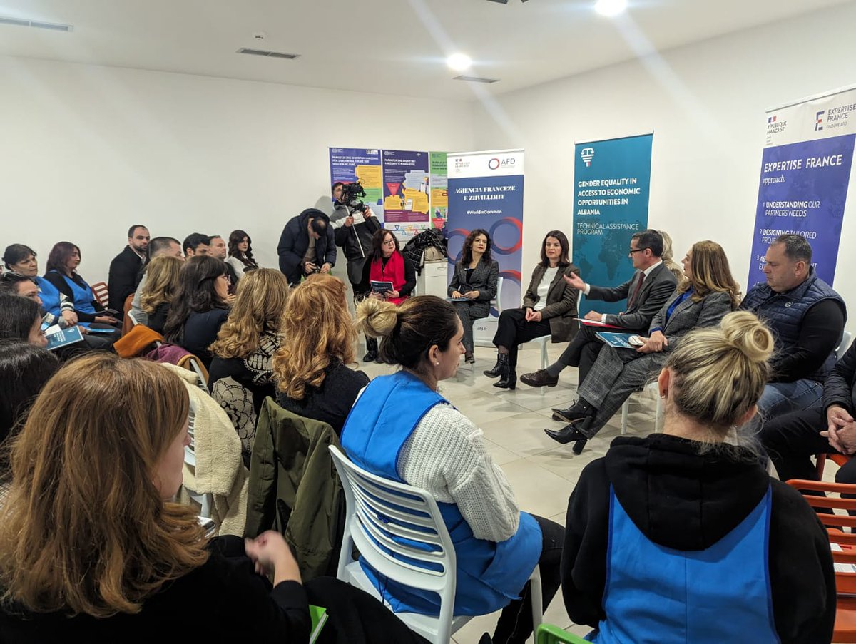 France_Albanie's tweet photo. In Shkodër with @albana_kociu @elisaspiropali @AngoniMajlinda to launch the information campaign supported by @AFD_en and @expertisefrance: #professionalequality, #decentwork, #womenrights &amp; #freelegalaid on the focus, with institutional actors, local NGOs &amp; beneficiaries https://t.co/HIIG2ua0Tg