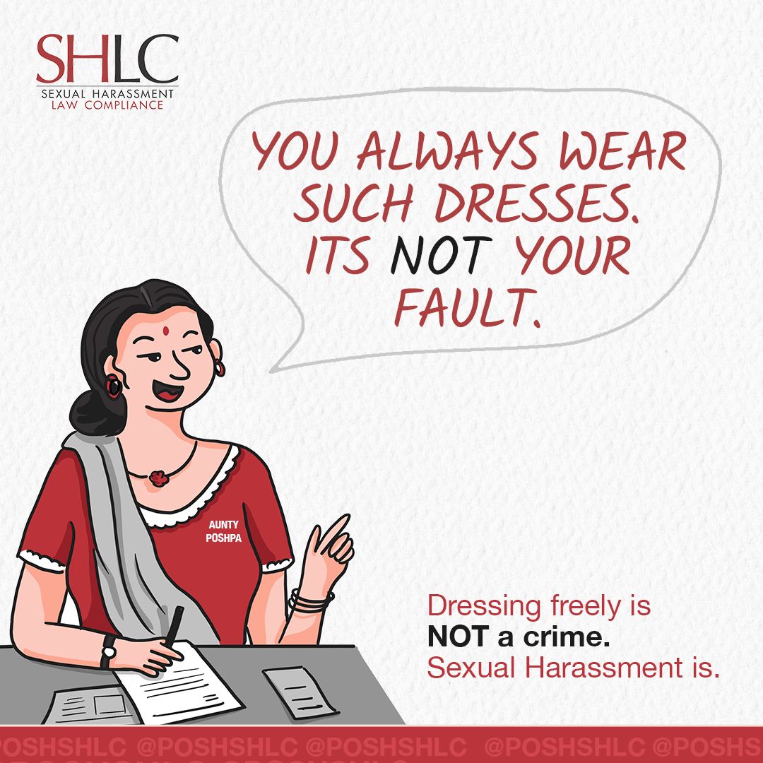 No one should be judged or sexually harassed because of their clothes.
Let's stand against sexual harassment at the workplace. 

Book a consultation with us: +91-9625392040
.
.
#WorkplaceRespect #POSHAwareness #POSHPA #posh #SexualHarassment #workplacesafety