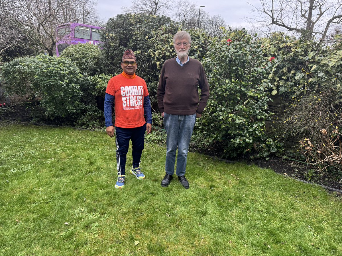 It is great to be in Clapham this morning, continuing my walking challenge alongside one of my biggest supporters the Chess Grandmaster <a href="/GM_RayKeene/">Grandmaster Ray Keene OBE</a> OBE and his good friend Lord Hardinge.
<a href="/CombatStress/">Combat Stress</a> <a href="/wandbc/">Wandsworth Council</a> #3000mileswalk 
Please support my challenge! gofundme.com/f/sujan-katuwa…