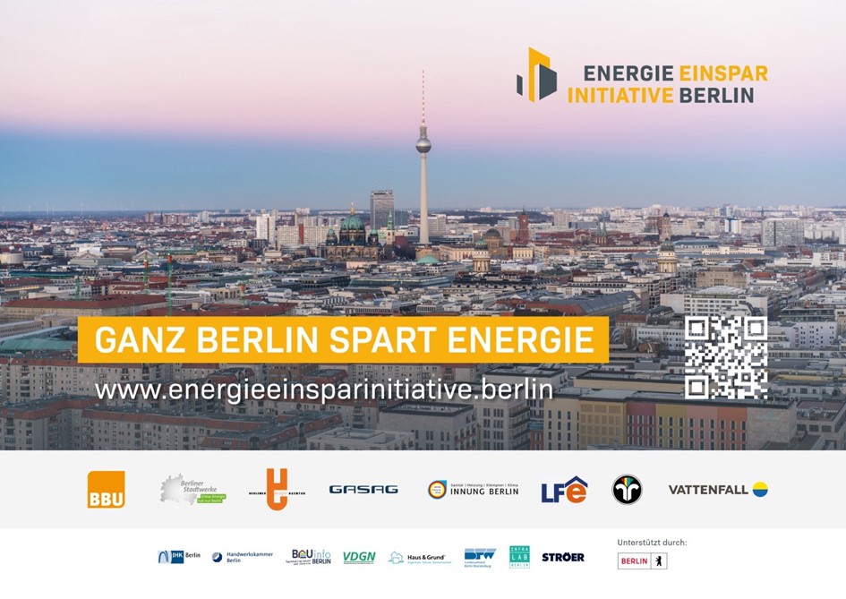 Neues Plakat in der Stadt: Das Thema Energiesparen hat nichts von seiner Aktualität eingebüßt. Mit weiteren lokalen Akteuren empfehlen wir Maßnahmen wie Heizungscheck und den hydraulischen Abgleich. Mehr unter energieeinsparinitiative.berlin/ganz-berlin-sp…