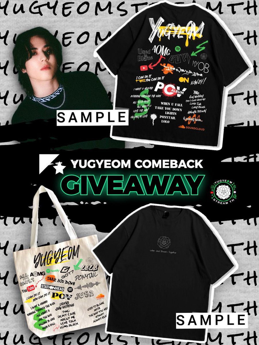 YugyeomStreamTH's tweet photo. 📣กติกาสุ่มแจกเสื้อยืดและถุงผ้าสำหรับนักปั่นวิว เเละนักสตรีมของน้องคยอม 
✔️เสื้อยืด 5 รางวัล 
✔️ถุงผ้าใส่อากาบง 40 รางวัล 

❤️ กติกาสายปั่นวิว 
Quote ทวีตนี้ + เเชร์ลิงค์ youtube แนบภาพ หลักฐาน/ประวัติการวิวเพลง La Sol Mi  และติดแท่ก 👇🏻
#ทีมปั่นวิวของยูคยอม 
#YUGYEOM_LaSolMi
@YugyeomStreamTH 

💚 กติกาสายสตรีม 
Quote ทวีตนี้ +แนบประวัติการฟังเพลง La Sol Mi จาก stat spotify หรือแอพ Spotify หรือ แคปจอสถานี yugyeomstreamth ขณะเล่นเพลง La Sol Mi  อย่างใดอย่างหนึ่ง + แชร์ลิงค์เพลงจาก spotify หรือ ลิงค์สถานีyugyeomstreamth และติดแท่ก👇🏻
#ทีมสตรีมของยูคยอม
#YUGYEOM_LaSolMi
@YugyeomStreamTH 

🟡 จำกัดการส่งภาพเพื่อร่วมลุ้นของรางวัล วันละ 1 ครั้งต่อทีม  เท่านั้น 

🟡 La Sol Mi ส่งได้ตั้งเเต่วันนี้ ถึง วันที่  20/02/2024

🟡 สุ่มจับรายชื่อจากแฮชเเท่กและประกาศผลรางวัล วันที่ 24/03/2024 (รวมกับกิจเพลง title)

🟡 ขอสงวนสิทธิ์ เฉพาะทวีตที่ทำถูกกติกาเท่านั้น 

@yugyeom #유겸 #YUGYEOM
#LASOLMI #라솔미
#TRUSTME #트러스트미
#AOMG