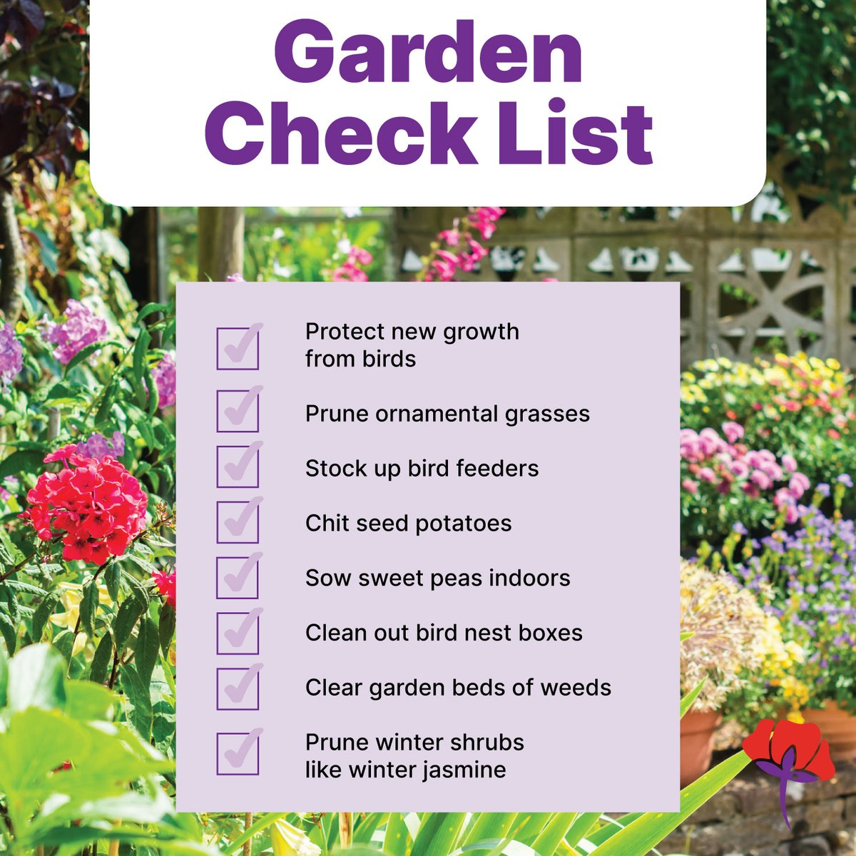 Get your garden ready for the upcoming season with these February garden tasks 👩‍🌾🌱 #GardenCheckList