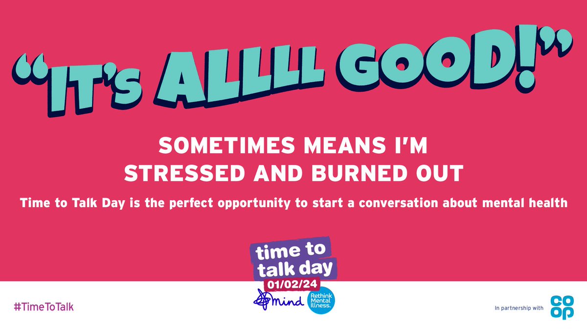 Time to Talk Day is on 1 February 2024 and is the perfect opportunity to start a conversation about mental health. timetotalkday.co.uk #TimeToTalk