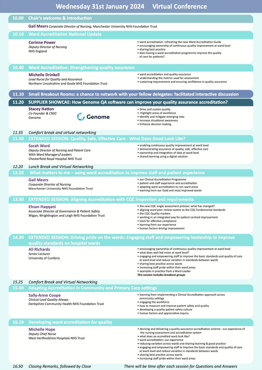 Thank you 🤝 @HCUK_Clare, for having us speak at the '#WardAccreditation for Quality' conference today. It is great to see 🤩you all. Great speakers, as always, at @HCUK_Exhibs: ♦️ Gail Meers, Corporate Director of Nursing, @MeersGail @MFTnhs ♦️Corinne Power, Deputy Director of…