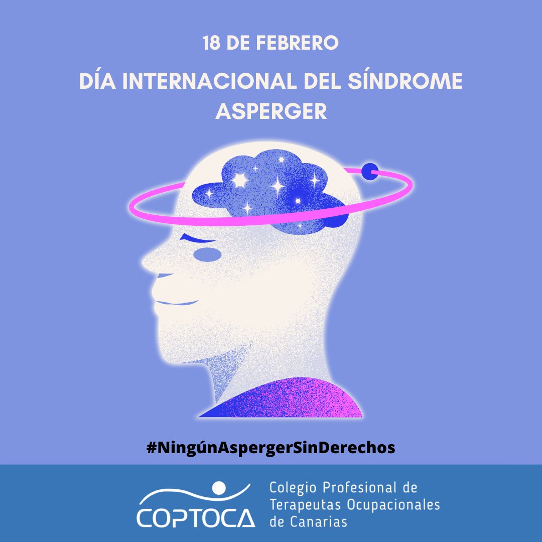 Cada 18 de febrero se celebra el Día Internacional del Síndrome de Asperger; el lema elegido por la Confederación de Asperger España es #NingúnAspergerSinDerechos.

#DiaInternacionalAsperger #DiscapacidadSocial #NingúnTeaSinDerechos #Asperger #DISA2024 #disa2024