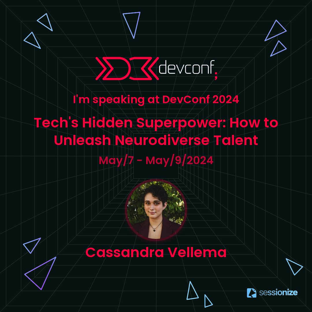 soliditech's tweet image. We are incredibly proud of one of our team members, Cassandra Vellema, who will be a speaker at DevConf this year.
We can't wait to see you on stage! 👏🎉
#Speaker #NeurodiverseTalent #SOLIDitech