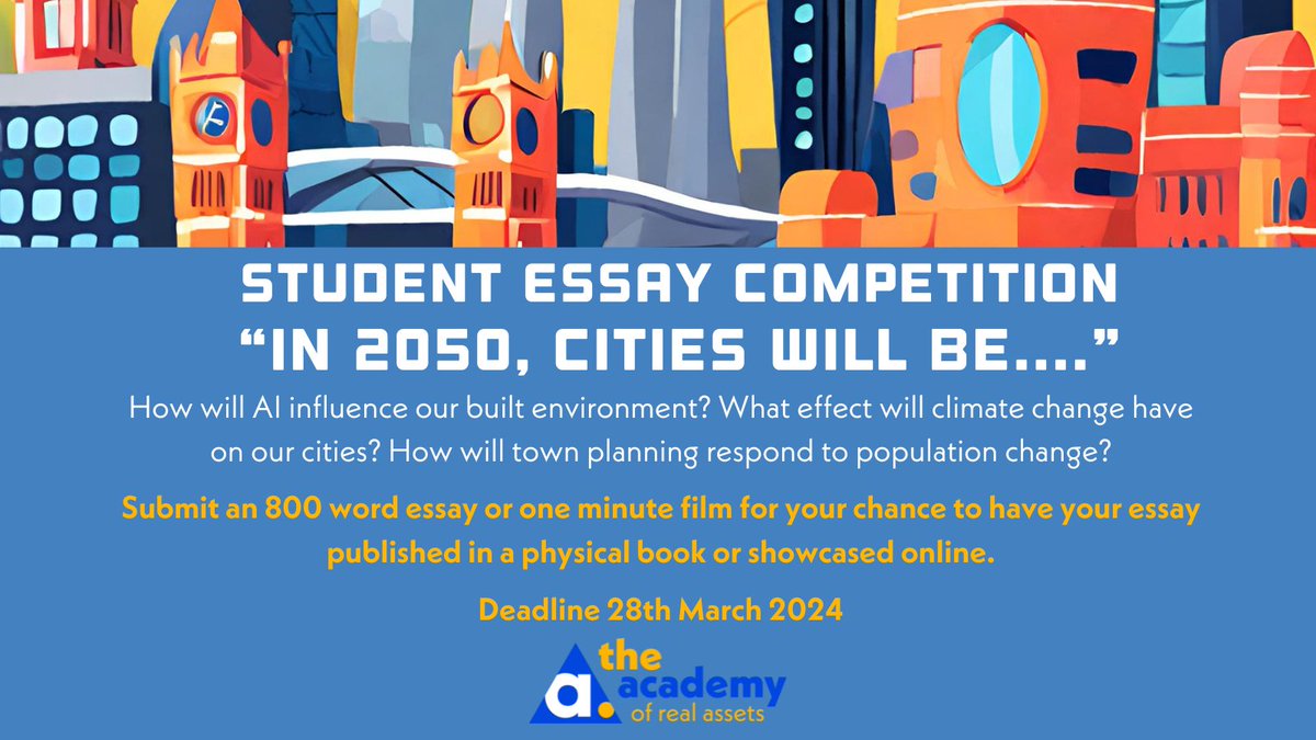📢Calling all students - we want as many young people across the UK thinking and writing about the future of their towns and communities. Interested? See below for more information ⬇️