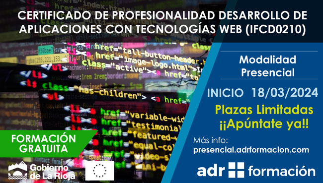 AMGarcia_ADR's tweet photo. 🚀 ¡Potencia tu futuro con el Certificado Profesional IFCD0210 Desarrollo de Aplicaciones con Tecnologías Web! 🌐 Adquiere habilidades clave en el mundo del desarrollo web. 🖥️ Inscríbete ahora en https://t.co/NFtbdkuXqj  

#DesarrolloWeb #CertificaciónProfesional #FormaciónOnline https://t.co/UsFXlbrAbn