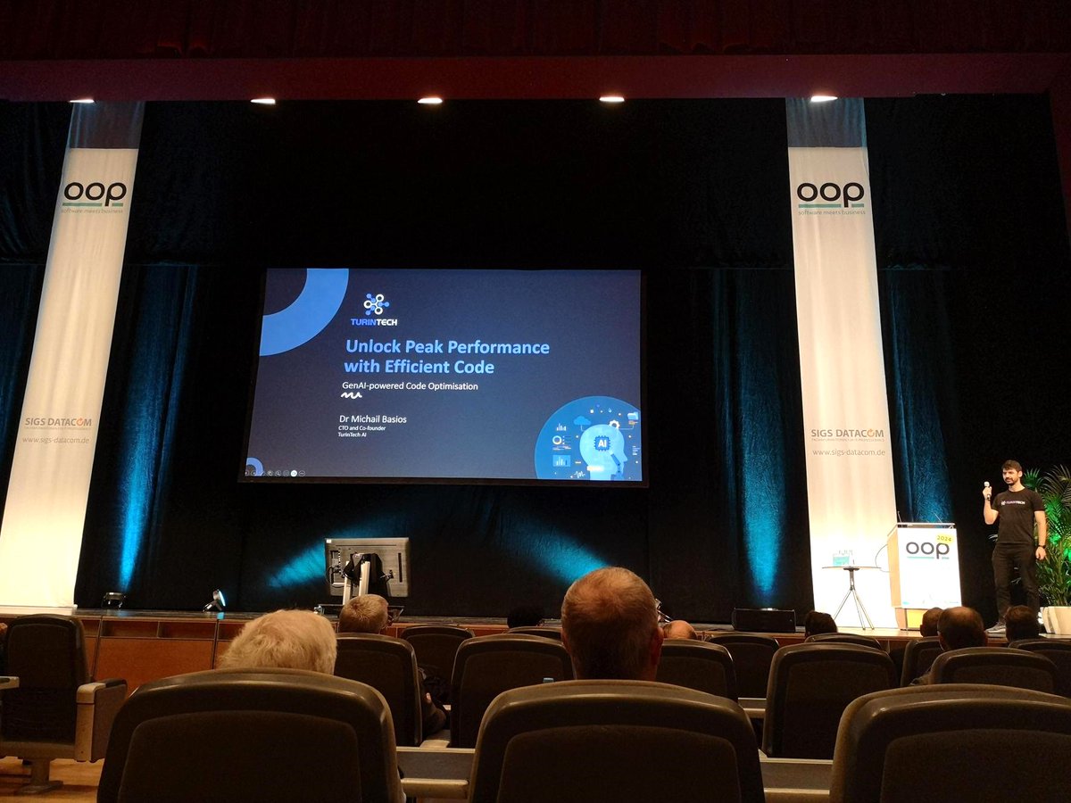 turintechai's tweet image. ❤️ Thanks everyone who came to the #Intel Keynote and our #GenAI #CodeOptimisation workshop at #OOP2024 yesterday!
Eager to find out how #AI and #LLMs can transform the #software development lifecycle? Meet us at the Intel Booth today! 🚀
@IntelIgnite #IntelLiftoff