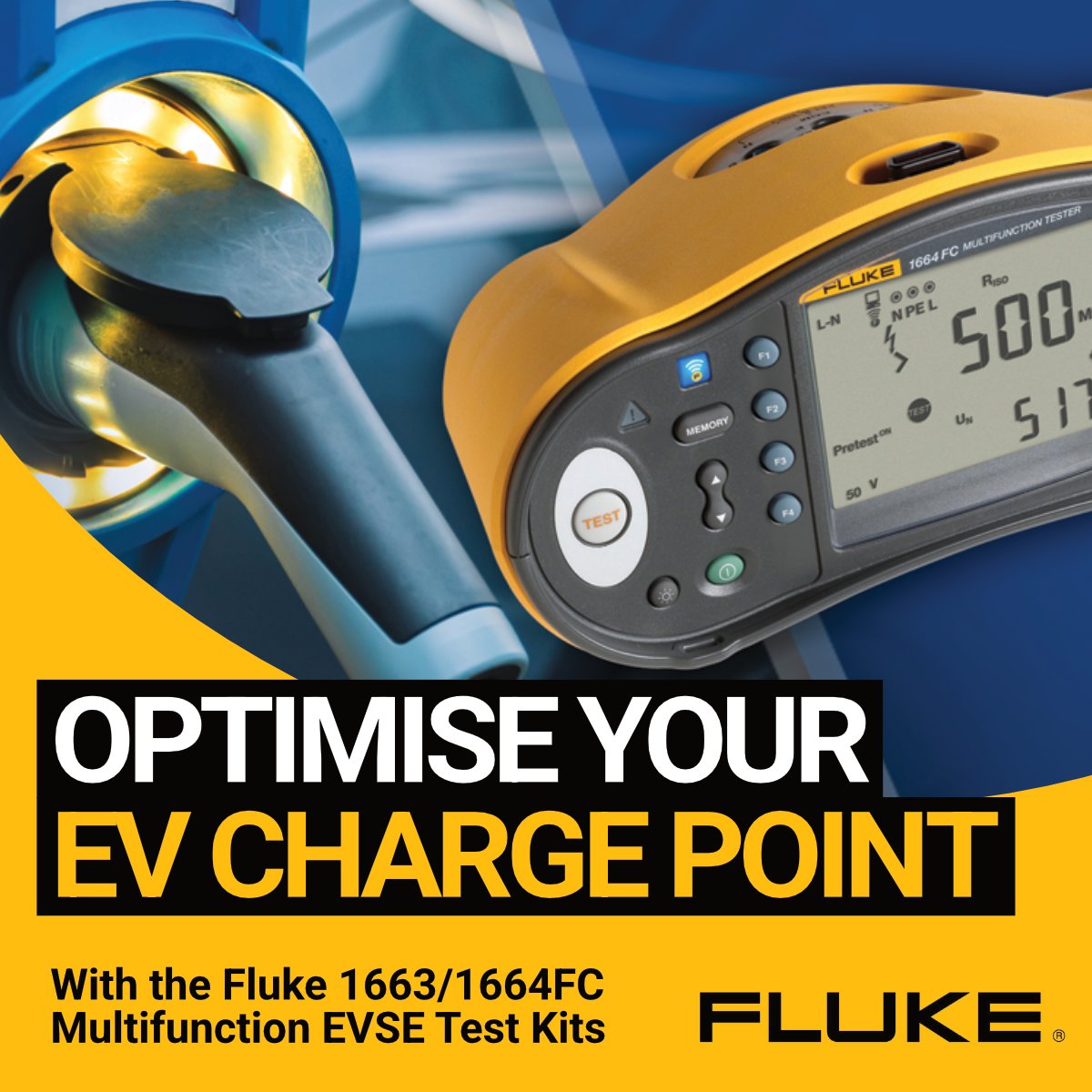 testmeter's tweet photo. SPECIAL OFFER 🚨 For a limited time only, purchase the @FlukeCorp 1663/1664FC Multifunction EVSE Test Kit at a reduced price.
Experience maximum efficiency, reliability and sustainability.
👉 Don't miss out, buy online now: https://t.co/CTAvSK5OSU
#TestMeter #Fluke https://t.co/KGTA5tbxmP