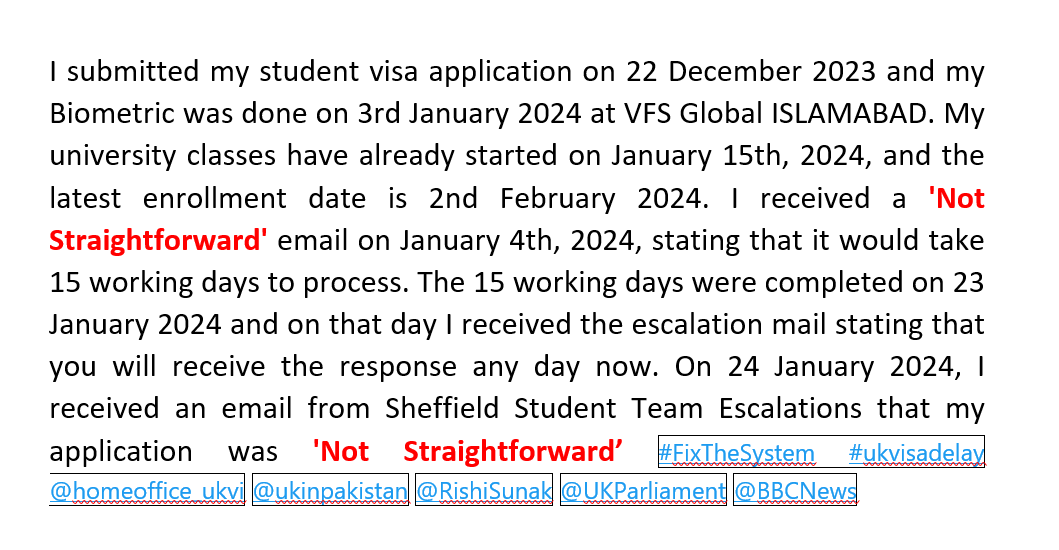 mohadulah's tweet photo. Sending a humble request to UKVI to expedite visa processing for genuine students. Timely decisions will not only ease their anxieties but also contribute to a smoother academic journey. #FixTheSystem #ukvisadelay
@homeoffice_ukvi
@ukinpakistan
@RishiSunak
@UKVIgovuk https://t.co/nTtysUGIpz