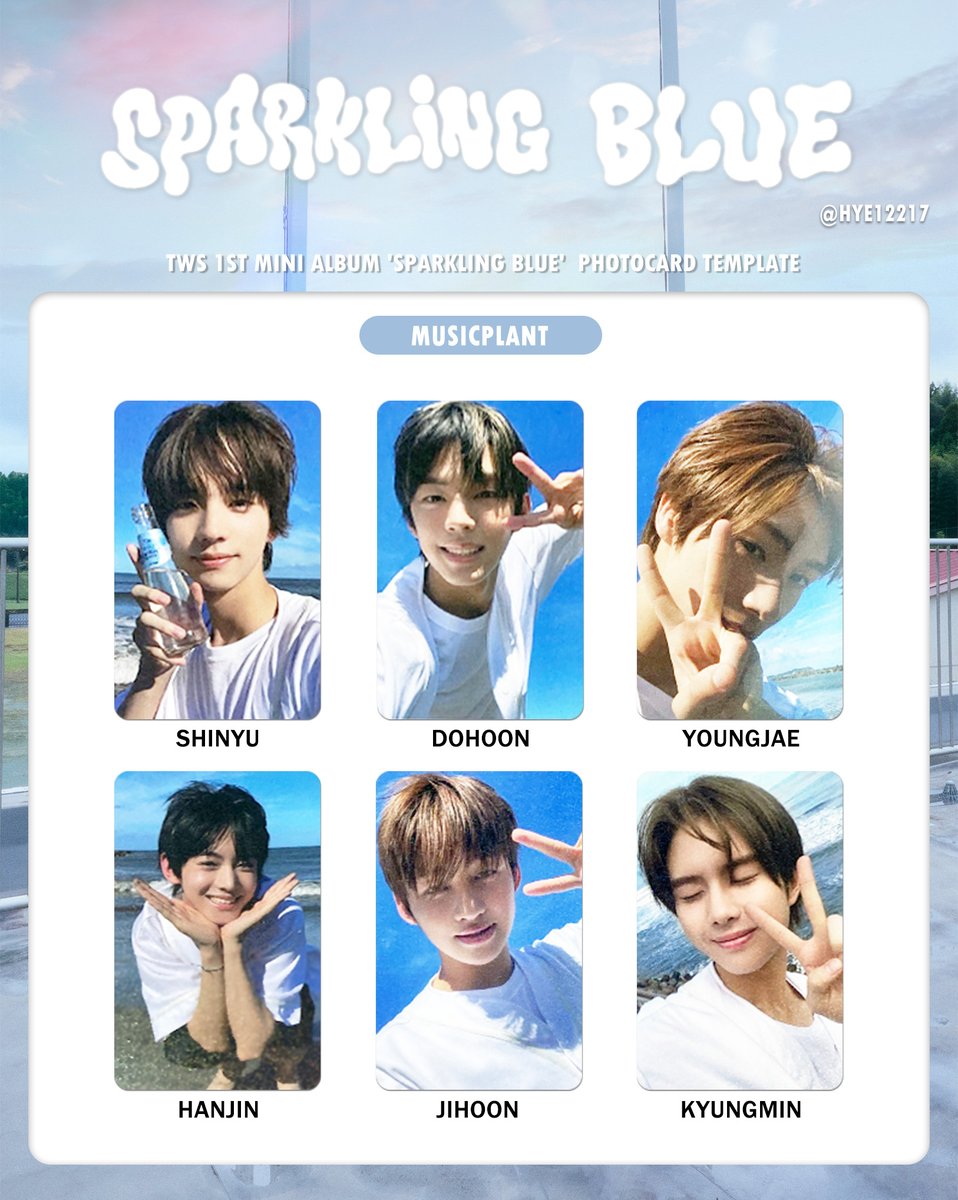 TWS 1ST MINI ALBUM 'SPARKLING BLUE' PHOTOCARD TEMPLATE MUSICPLANT