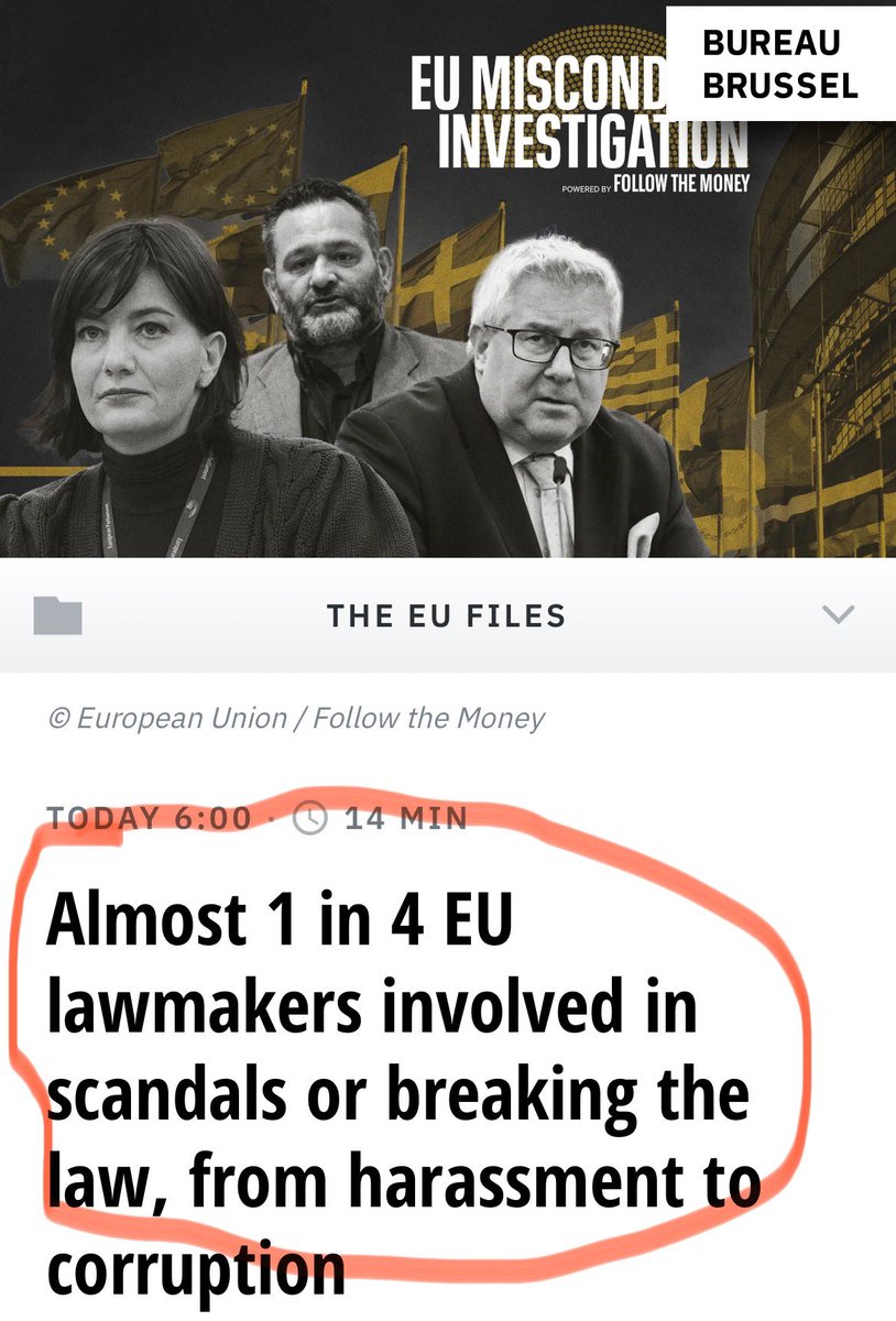Ny undersøgelse viser næsten 25% af de 705 EU-Parlamentarikere har været involveret i skandaler, lovbrud eller direkte korruption 🤯👇 #dkpol #eudk #TheSystemIsBroken
