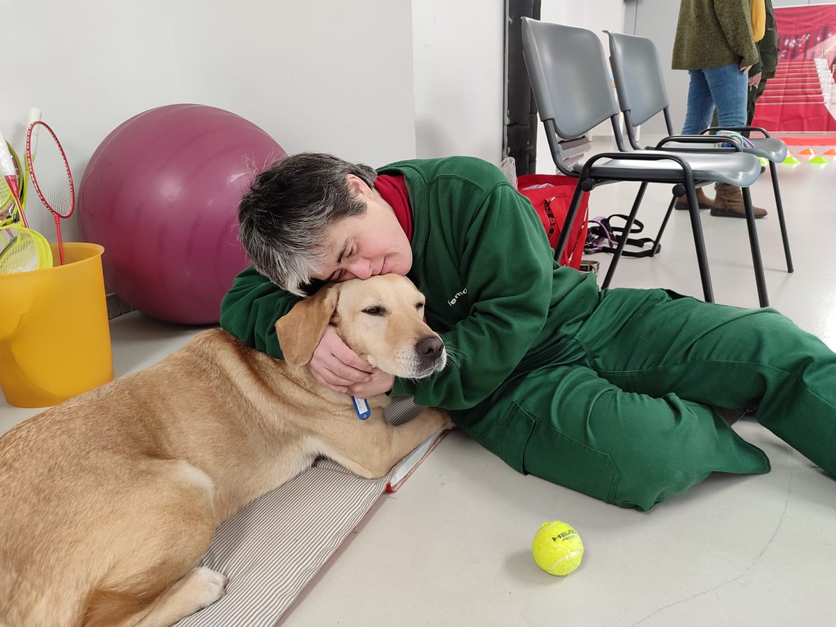 femarec's tweet photo. Aquesta setmana hem fet l'última sessió de teràpia amb gossos amb @CeniacIAA! 🐕

💙L'amor i l'afecte que transmeten aquests peluts de quatre potes és difícil d'explicar amb paraules, ha estat una gran experiència! 

🐾La interacció amb els animals millora el benestar emocional. https://t.co/mdZnD6TFSc