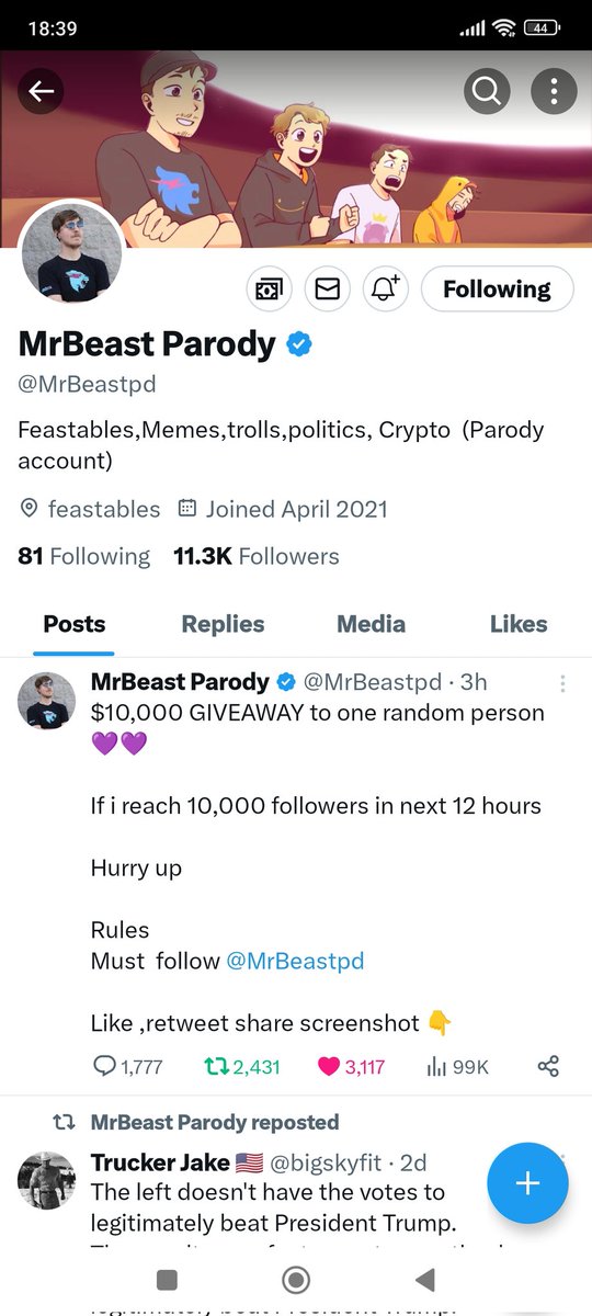 puriny23's tweet photo. @MrBeastpd Good luck everyone. I love Mr Beast https://t.co/kSNDiAeLZk
