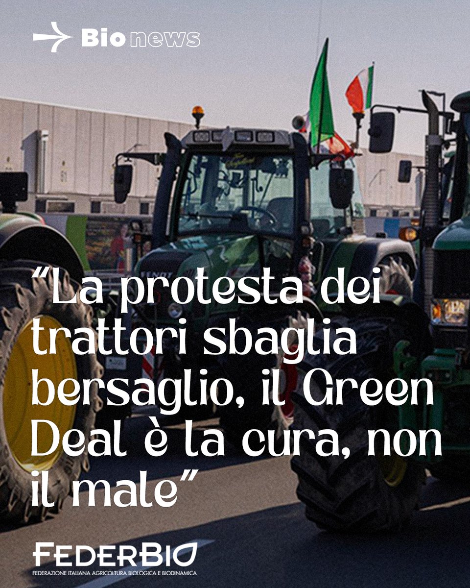 FederBio's tweet photo. #BioNews 📰🍏
🔍 "La protesta dei trattori sbaglia bersaglio, il #GreenDeal è la cura, non il male" - così #Mammuccini, presidente di #FederBio, che getta luce sui veri problemi dell'agricoltura e sul ruolo cruciale della transizione.
 
@HuffPostItalia 👇🏼

https://t.co/TvqRJ03Edv https://t.co/nfQnxam6qZ
