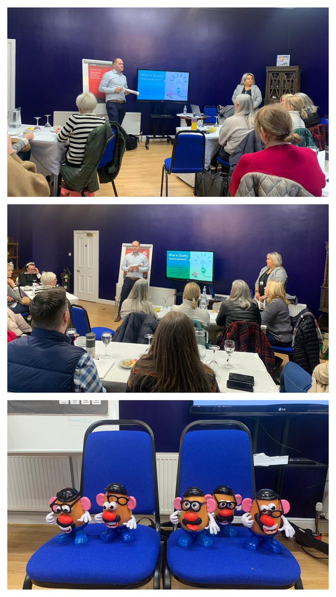 GailDoak's tweet photo. Day 5 @SouthernHSCT Leadership Development Programme kicking off with Gerard Enright and Briege McCann QI Team. First PDSA cycle in QI with Mr Potato Head. Some unique looking fellas! @dawnfergy @Katmartin29 https://t.co/ArOBANVSXQ