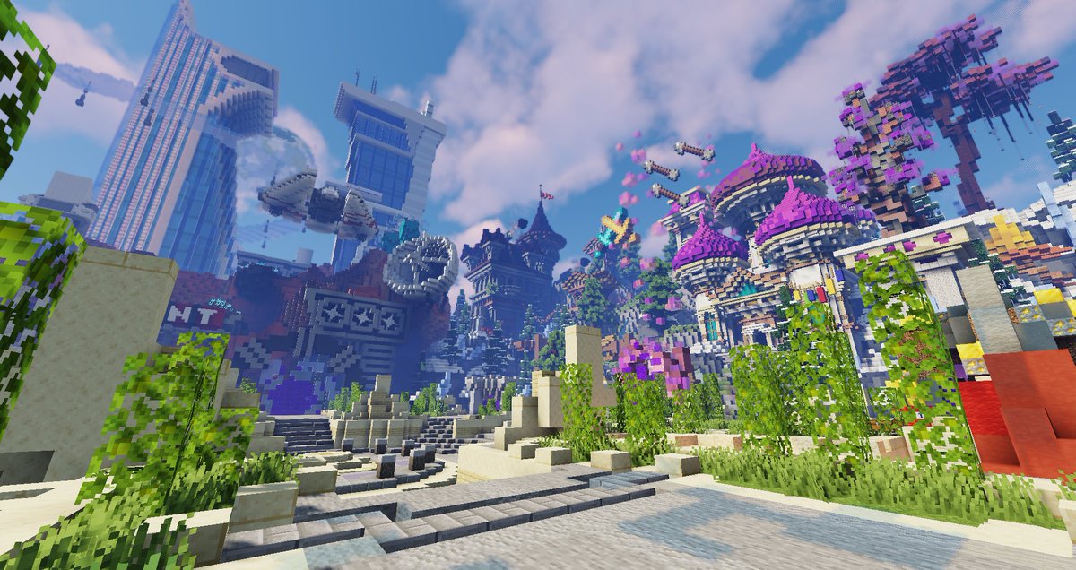 Adsson9's tweet image. Arcade lobby 🏞
build with @bulbwaves 

#MinecraftNSFW #minecraft #MinecraftServer #minecraftbuild 
#arcade #render