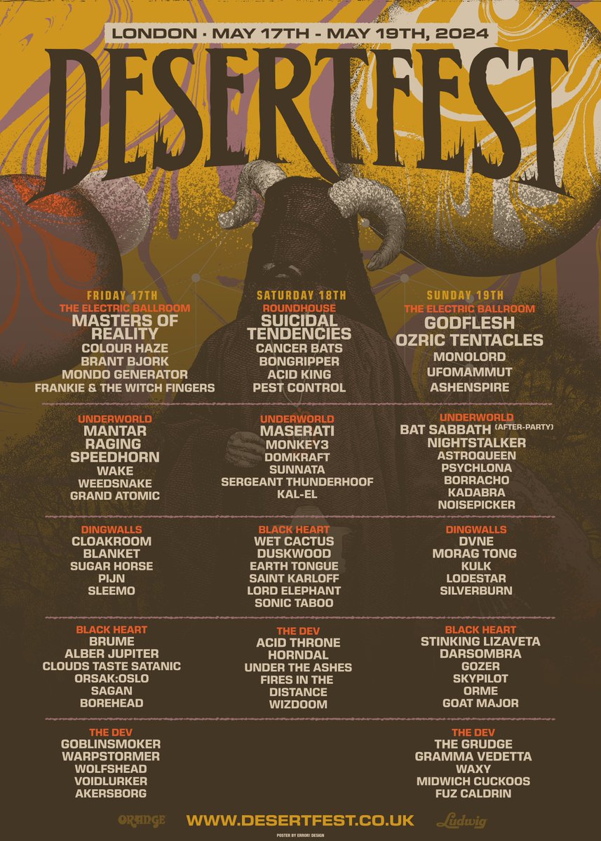 Morag Tong (@moragtongband) on Twitter photo London! You knew we'd be back.
We play the legendary <a href="/dingwallslondon/">Dingwalls</a> on Sunday 19th May at <a href="/DesertFest/">DesertFest</a> London.
Weekend tickets AND day splits available at desertfest.co.uk
<a href="/Majestic_vinyl/">Majestic Mountain Records</a> London! You knew we'd be back.
We play the legendary <a href="/dingwallslondon/">Dingwalls</a> on Sunday 19th May at <a href="/DesertFest/">DesertFest</a> London.
Weekend tickets AND day splits available at desertfest.co.uk
<a href="/Majestic_vinyl/">Majestic Mountain Records</a>