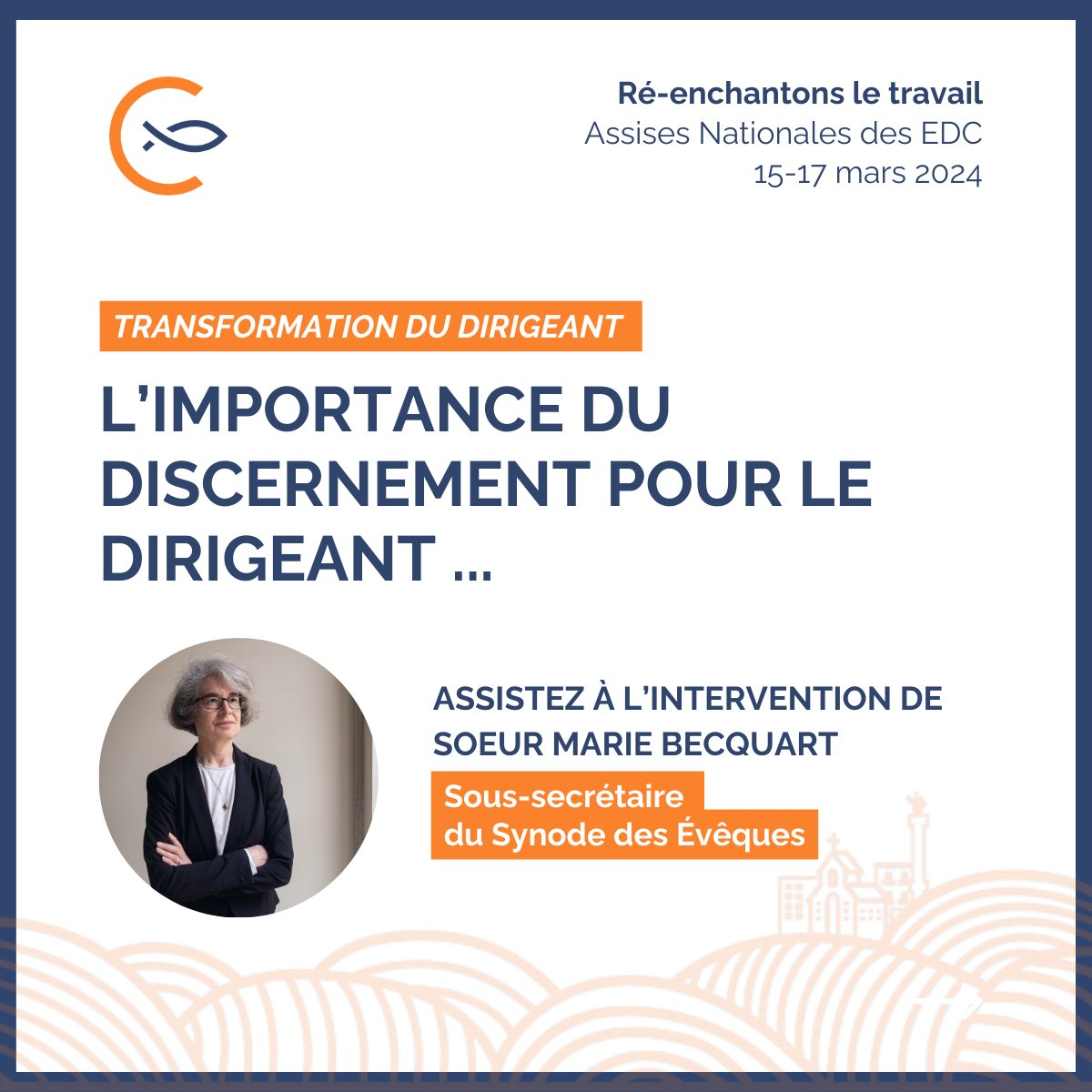 📢 Discernement et prise de décisions dans l'Entreprise et l'Église !

#Entrepreneurs, participez à nos Assises Nationales sur le #travail avec <a href="/SrNatB/">Sr Nathalie Becquart, xmcj</a> et <a href="/Francois_bert/">François Bert</a> 

Rendez-vous à #Bordeaux !
Programme et inscriptions 👉 assisesedc.org/fr/les-ateliers