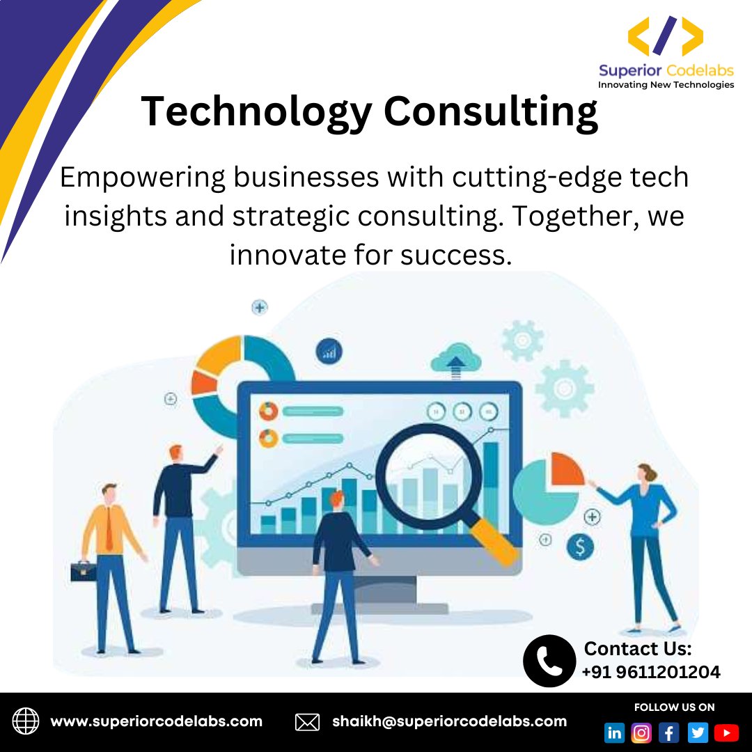sup_codelabs's tweet image. Empowering businesses with tech-driven strategies for a brighter tomorrow. 🚀💼 

#SuperiorCodelabs #TechConsulting #TransformingBusiness