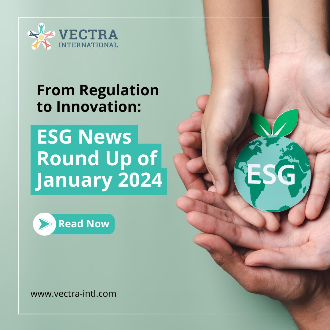 VECTRAintl's tweet image. Want to know the latest happenings in
the ESG landscape? Our curated compilation brings
you just that! Read here - shorturl.at/nwBY9

#ESGHighlights #RegulatoryUpdate
#GreenTechRevolution #Innovation
#SustainabilityJourney #esgnews #esgvectra