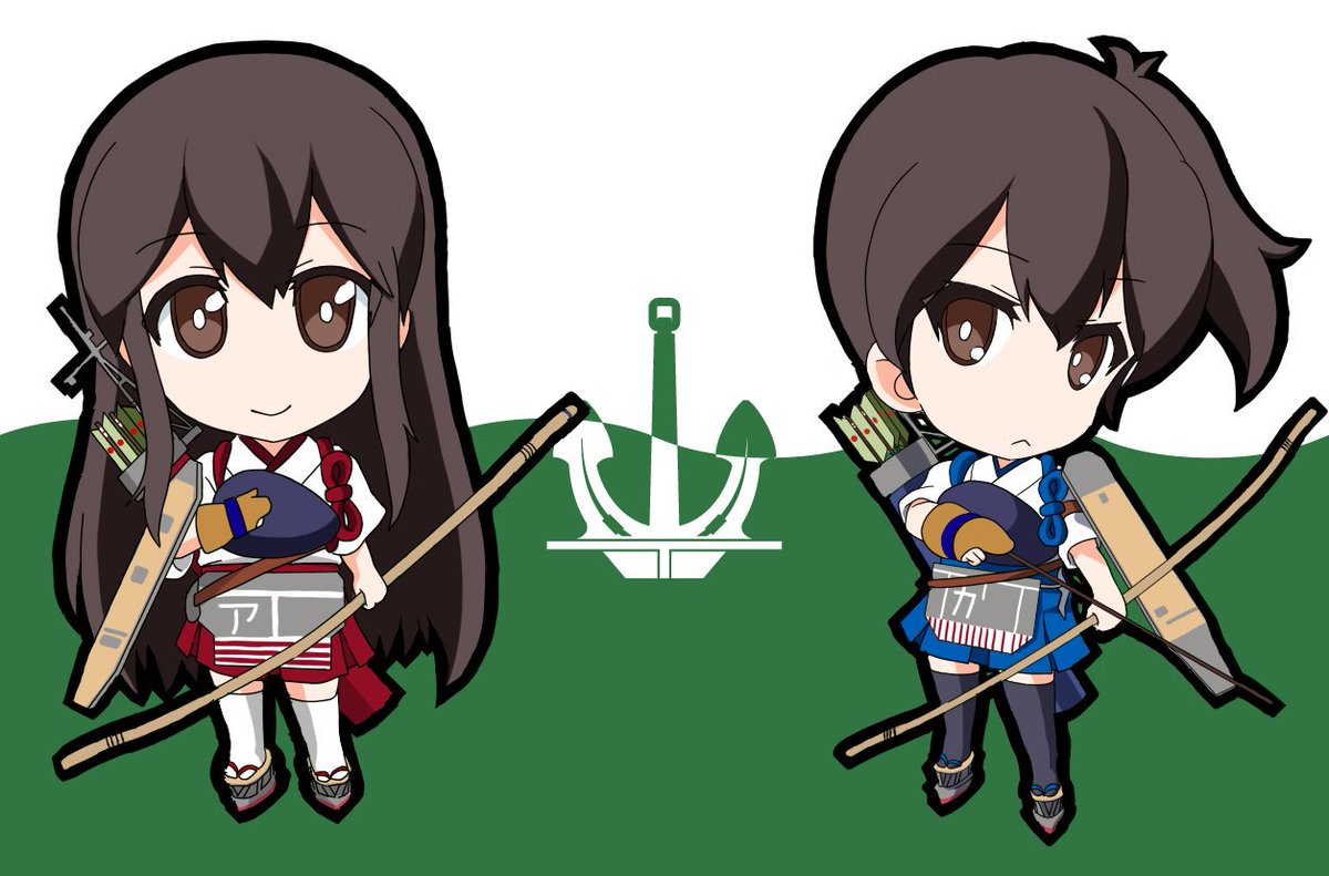 陸奥(艦隊これくしょん) ,長門(艦これ) 「#女の子二人のイラストを貼る見た人もやる 」|桐木春臣のイラスト