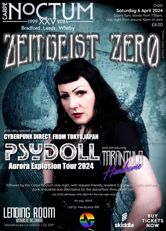 Zeitgeist Zero (@zeitgeistzero) on Twitter photo ARE YOU IN LEEDS IN APRIL? Come and see us play with the awesome #Psydoll and <a href="/_Tarantula_H/">Tarantula Handsome</a> for the wonderful Carpe Noctum <a href="/gothupnorth/">gothupnorth</a> It will be a great night of live music.
#goth #cyberpunk #industrial #LiveMusicMagic
G H Edsall Photography ARE YOU IN LEEDS IN APRIL? Come and see us play with the awesome #Psydoll and <a href="/_Tarantula_H/">Tarantula Handsome</a> for the wonderful Carpe Noctum <a href="/gothupnorth/">gothupnorth</a> It will be a great night of live music.
#goth #cyberpunk #industrial #LiveMusicMagic
G H Edsall Photography