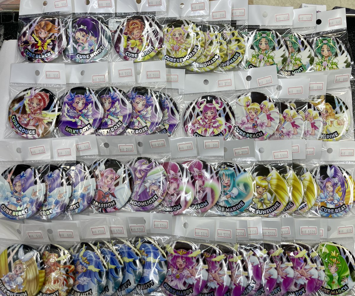 入荷情報】 「プリキュア」シリーズ 全プリキュアLIVEの缶バッジ数点