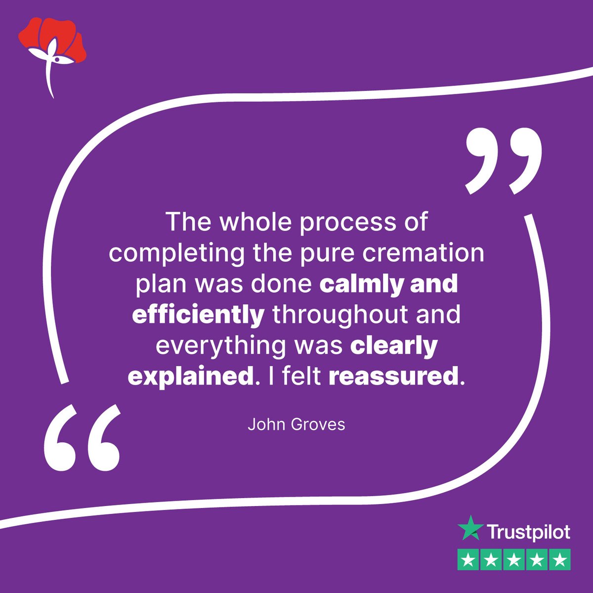Thank you John for taking the time to share your experience and for choosing Pure Cremation, we are delighted to welcome you on board as a Planholder 😊 If you'd like to read more reviews follow this link 👉uk.trustpilot.com/review/www.pur… #PureCremationReview