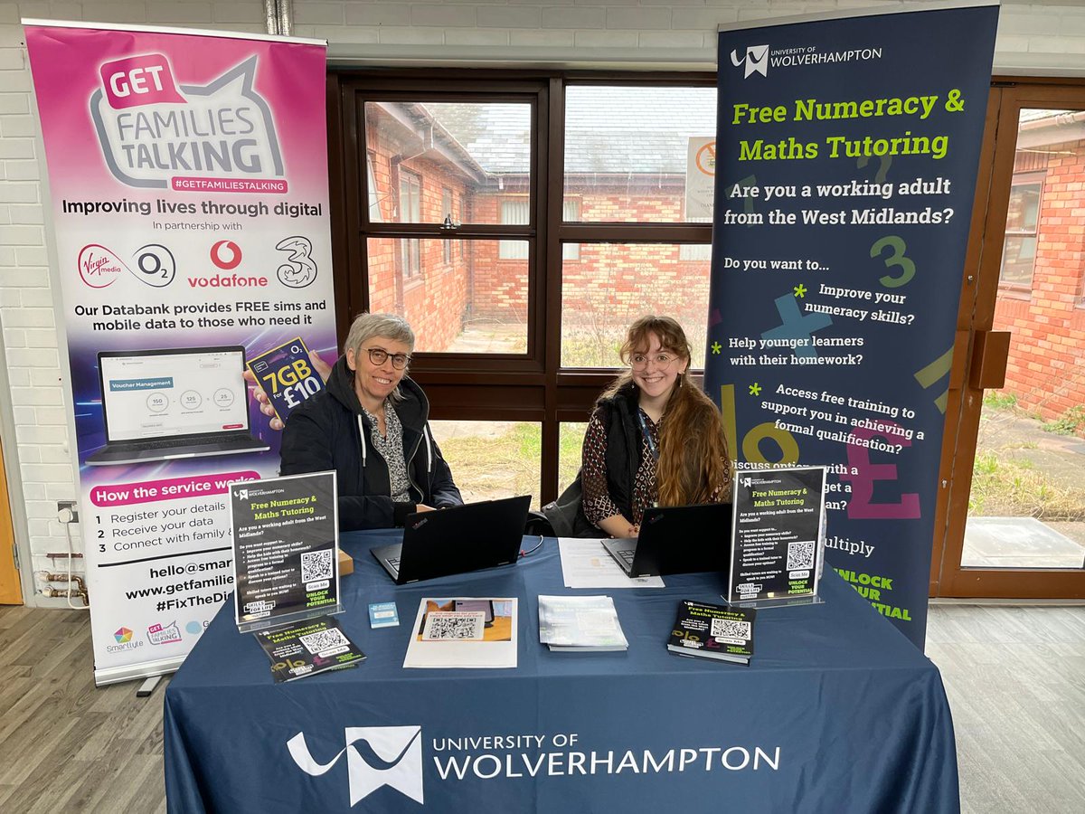 📍 Today we're at Saltley Health Centre! 📝 Learn all about #MultiplyWLV and sign up for personalised #maths assistance. Our friendly team is here to answer your questions. 🤗 Special thanks to @Smartlyte and @GoodThingsFdn for having us! 👏 #MathsHelp #WestMidlands