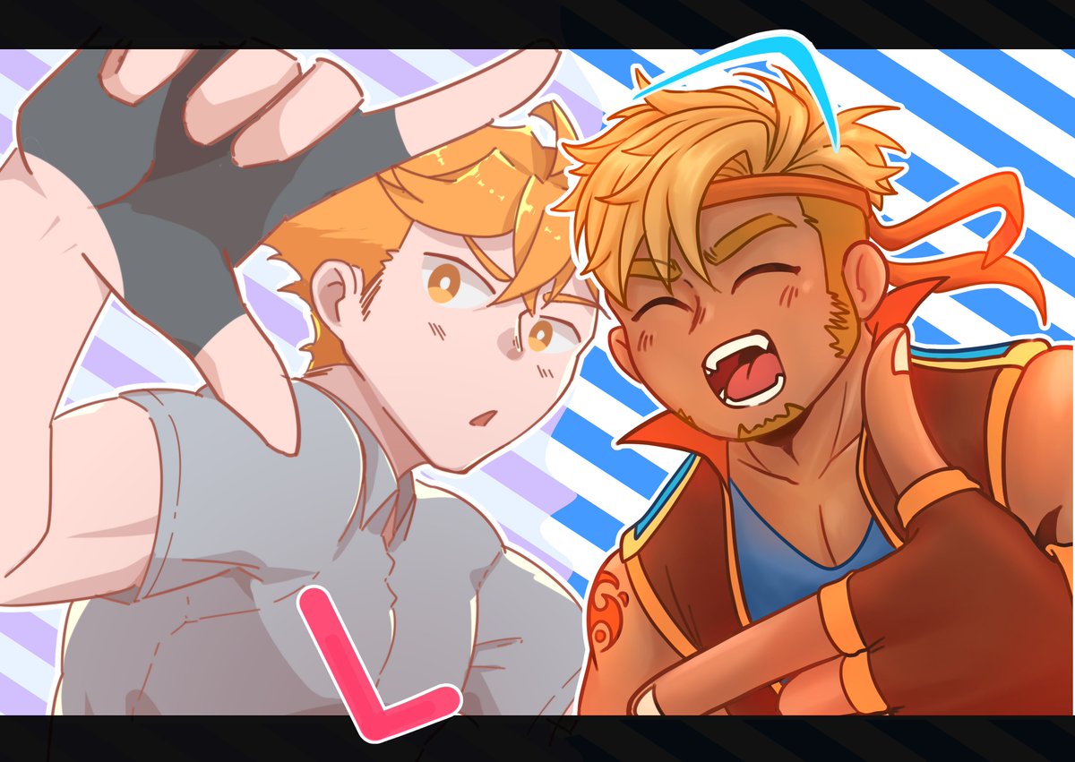 Whoa collab art with <a href="/Memsketch/">Mems✨</a> and it's our OCs Brandon and Diego again!

Do check him out, he makes banger artworks!